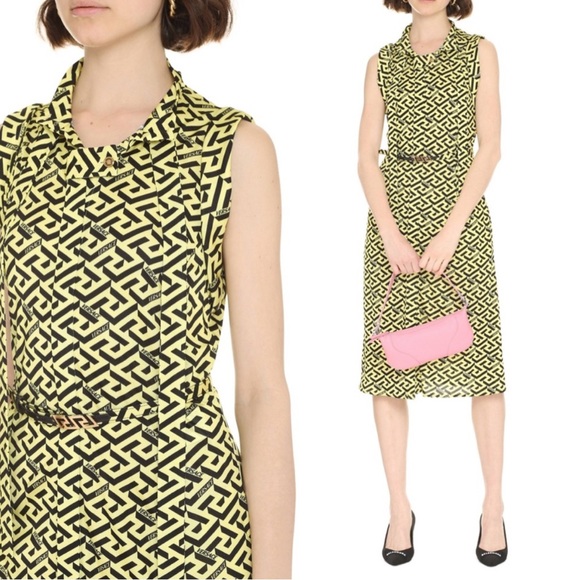 Versace Greca Print Sleeveless Dress - Picture 1 of 13